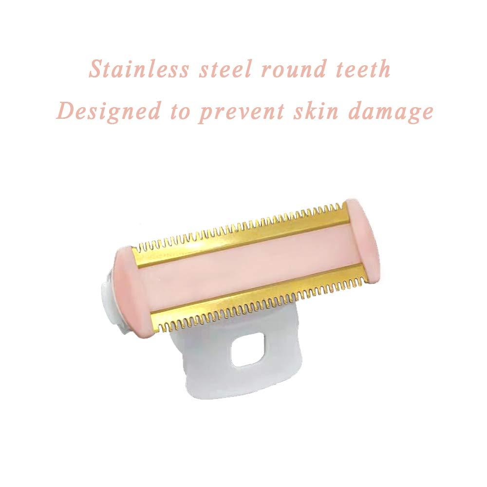 INVODA 6PCS Shaver Replacement Heads Compatible with Perfect Finishing Touch Flawless Body Rechargeable Ladies Shaver Blades (Shaver Head 6PCS + Velvet Bag + 2 Brushes)