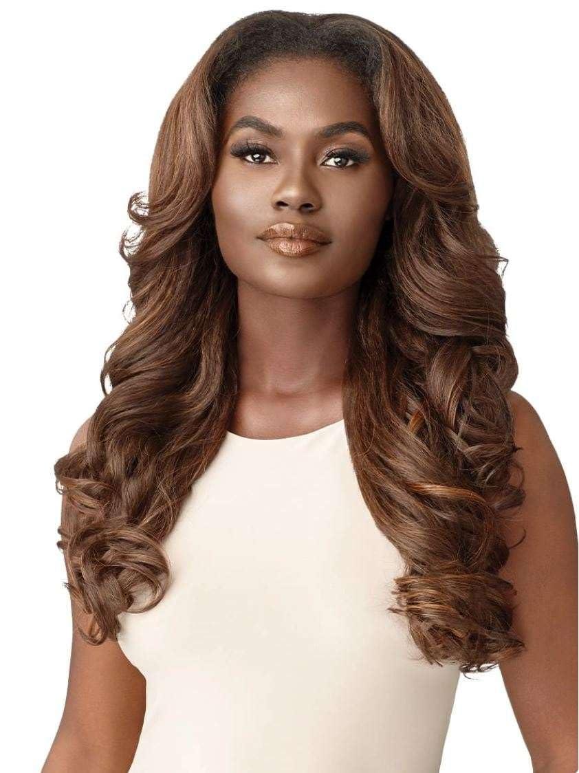 Outre Outre Synthetic Quick Weave Half Wig - NEESHA H304 (Color:DR4/GDNHNBL)