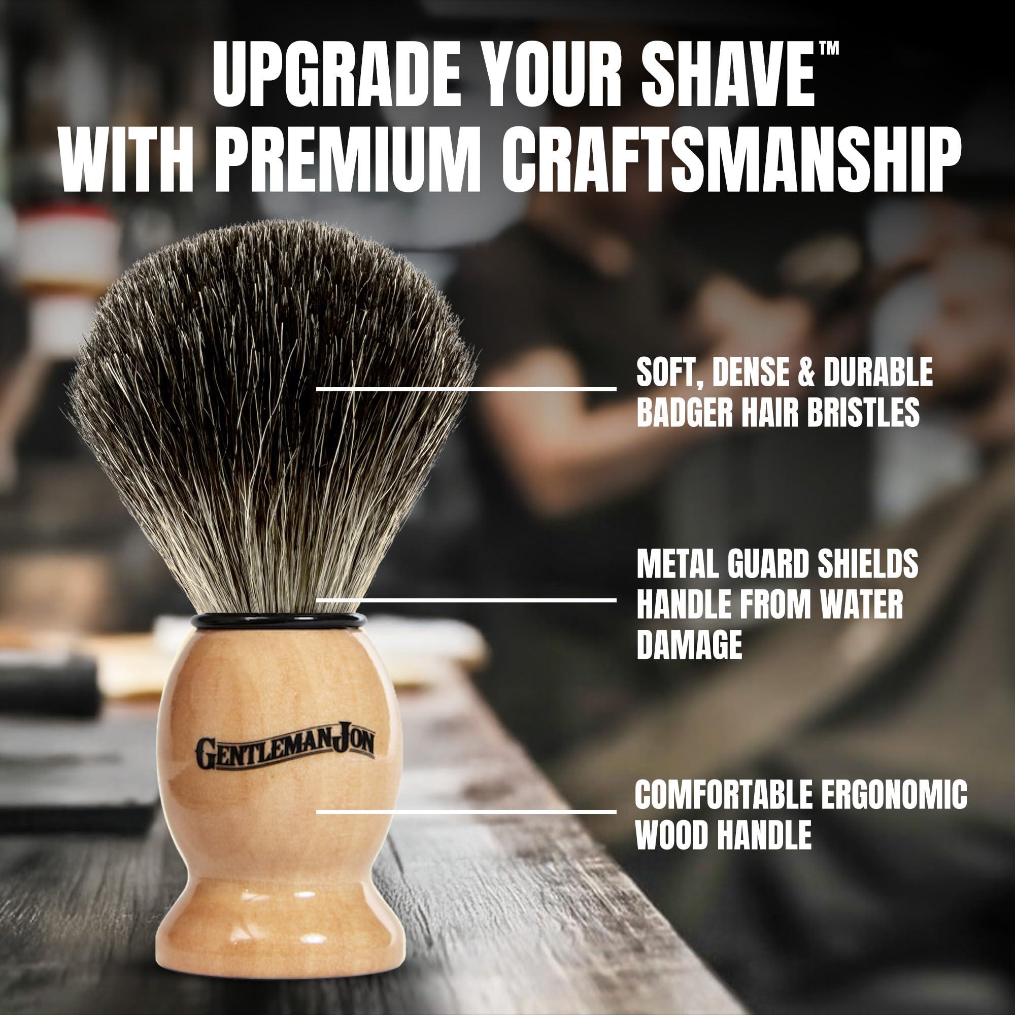 Gentleman Jon Gentleman Jon Straight Razor Shaving Kit | Vintage Wet Shave Grooming Set for Men - Includes: Straight Edge Razor, Hair Shaving Brush, Alum Block, Shave Soap, Bowl & Double Edge Razor Blades