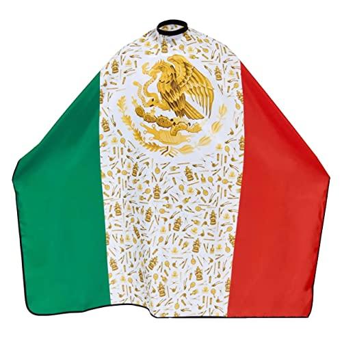 King Midas Empire King Midas Mexico Flag Barber Cape - Professional Grade Hairdressing Cape - Barber Shop and Home Salon Barber Cape