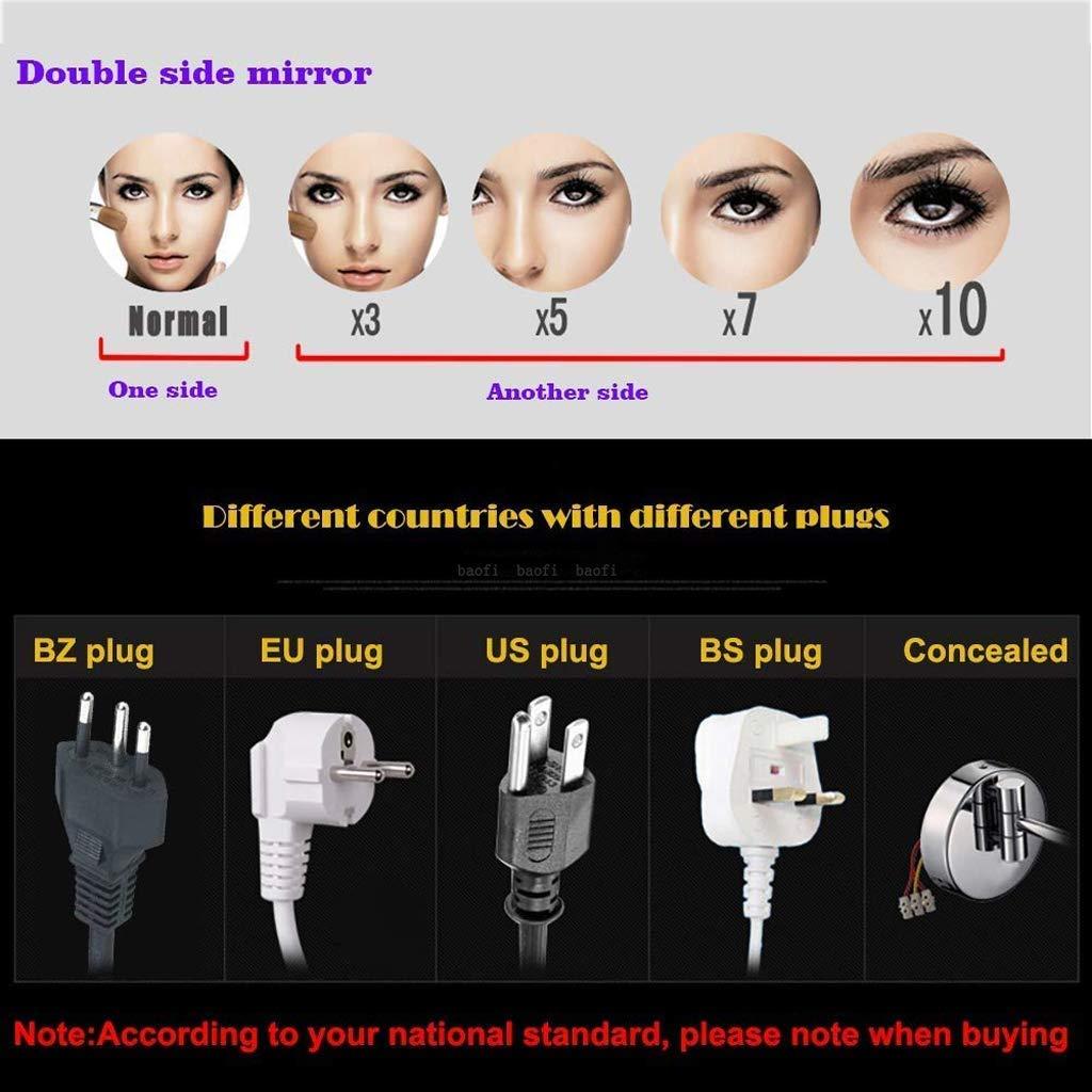 GANGEV GANGEV 8 Inch Bathroom Shaving Mirror Wall Mounted Square Vanity Mirror Gold Swivel 3X Magnification Two-Sided, with Plug