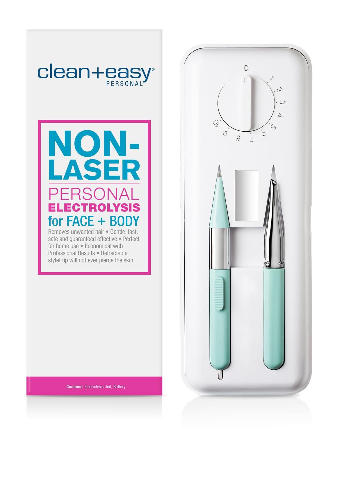 Clean + Easy Clean + Easy Electrolysis Machine for Permanent Hair Removal - Non-Laser, Painless Electrolysis Hair Removal for Face & Body, At-Home Remover Device