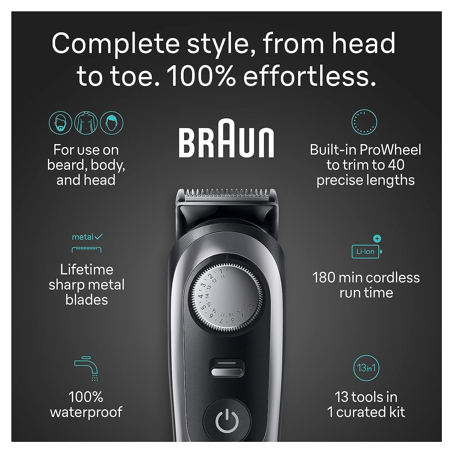 Braun All-in-One Style Kit Series 9 9440, Shaving Kit with 13-in-1 Trimmer for Beard, Body, Manscaping, Hair Clippers & More, Holiday Gifts for Men