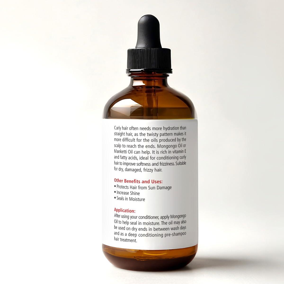 Renewalize Organic Mongongo or Manketti Nut Oil | Seals in Moisture and Protects Curly Hair from Heat | 100% Pure Cold Pressed Mongongo Oil with Spray Nozzle | Treatment for Frizz and Boosts Shine