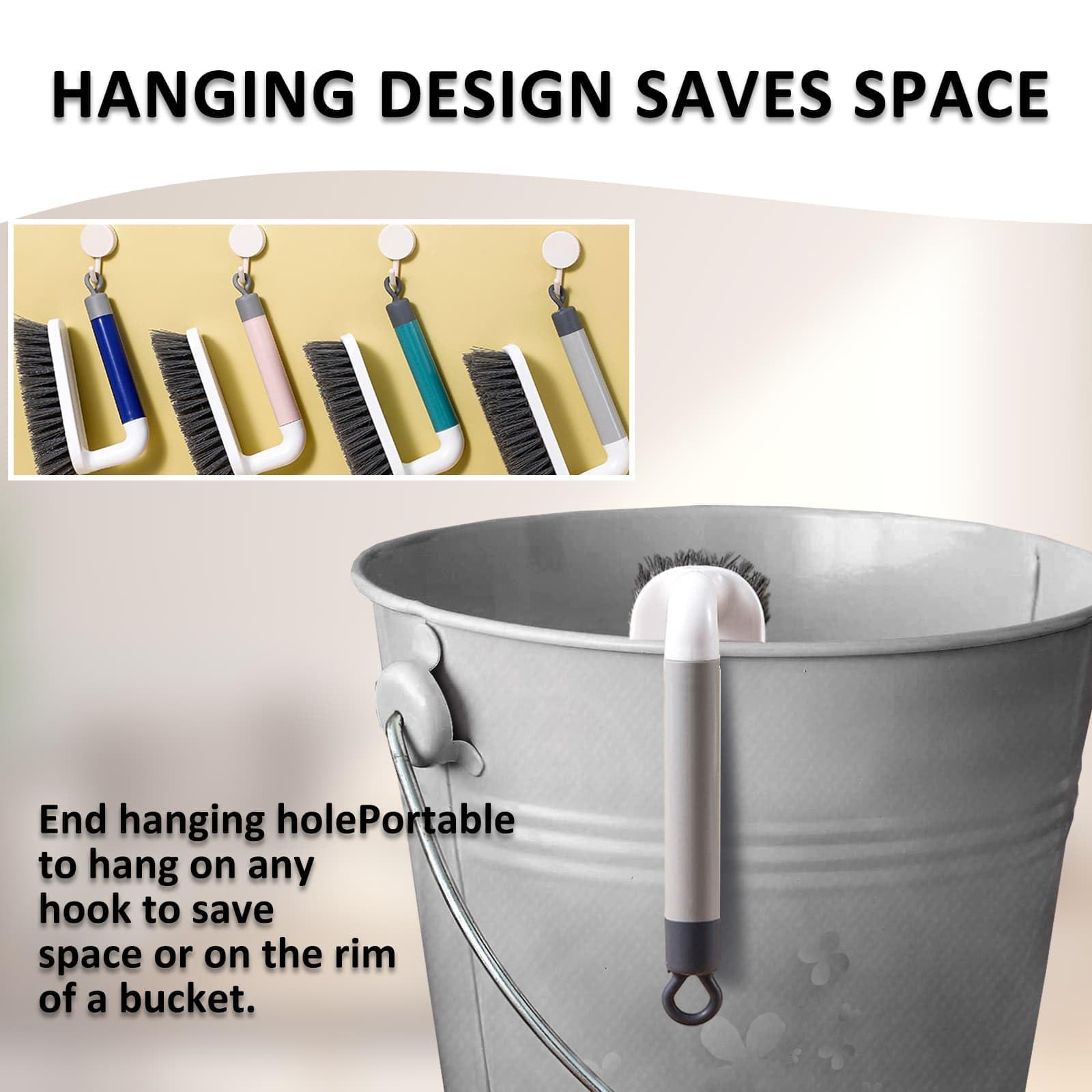 Aebor Scrub Brush, Scrubbing Cleaning Brushes, Heavy Duty Cleaning Brushes with Handle, for Shower, Bathroom, Carpet, Kitchen and Bathtub Scrubber, 2 Pack (Blue)