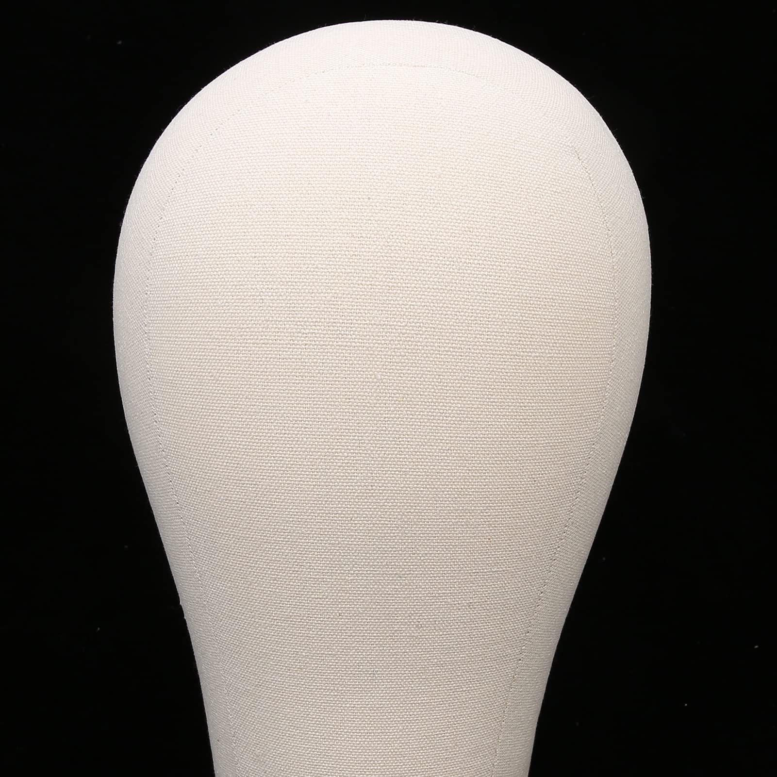 TIKATARER TIKATARER Wig Head, wig stand Cork Canvas Block Head For Styling And Display, Mannequin Head Stand for Styling and Display, Design for Wigs and Hats for Hairdressers and Salon Use (Canvas