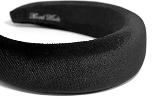Habac Studio HABAC STUDIO- Headbands for Women Hair Accessories for Women Hair bands for Girls Headbands Velvet Padded 4.2cm Wide. (Black)