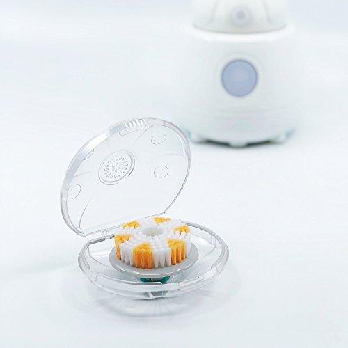 Tao Clean TAO Clean Replacement Exfoliator Brush Head, Replacement Head (1 Head) – Exfoliating Brush Replacement Head for the TAO Clean Electric Face Cleansing Brush and Cleaning Station, White/Orange