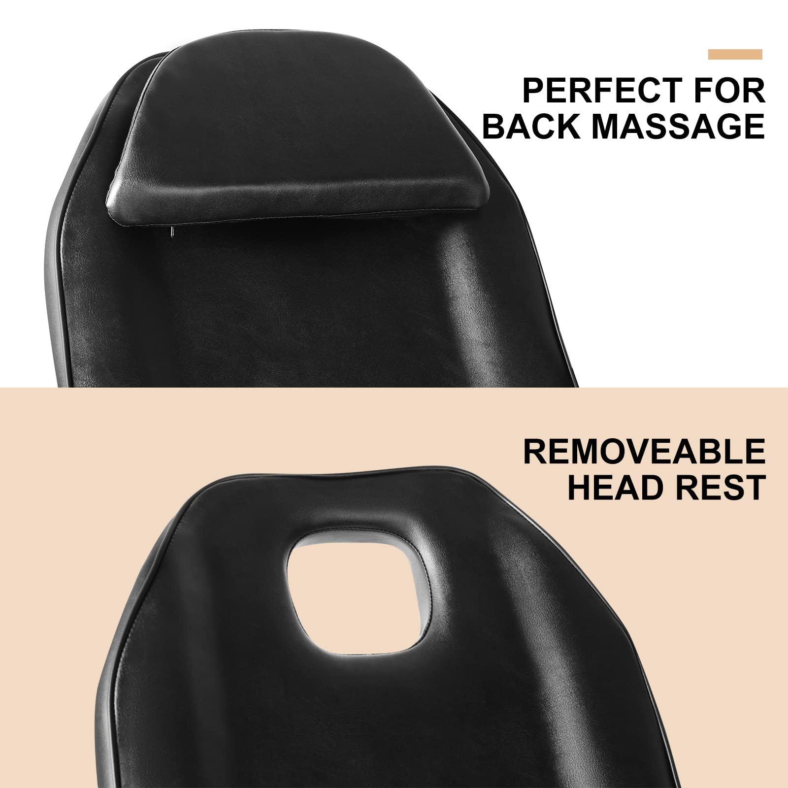 Artist hand Artist hand Tattoo Chair for Client with Tray Facial Bed Lash Bed for Eyelash Extensions Massage Table Salon Chair (Black)