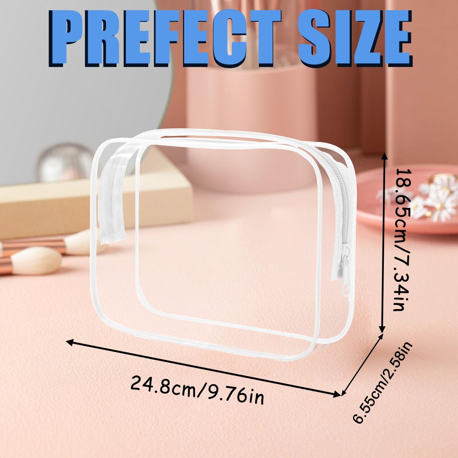 Eilyliafe Eilyliafe 12 Pieces Clear Makeup Bags Bulk, TSA Approved Toiletry Bag for Travel, PVC Waterproof Cosmetic Bag with Zipper, Transparent Pouches Organizer Storage for Men and Women (White, Large)