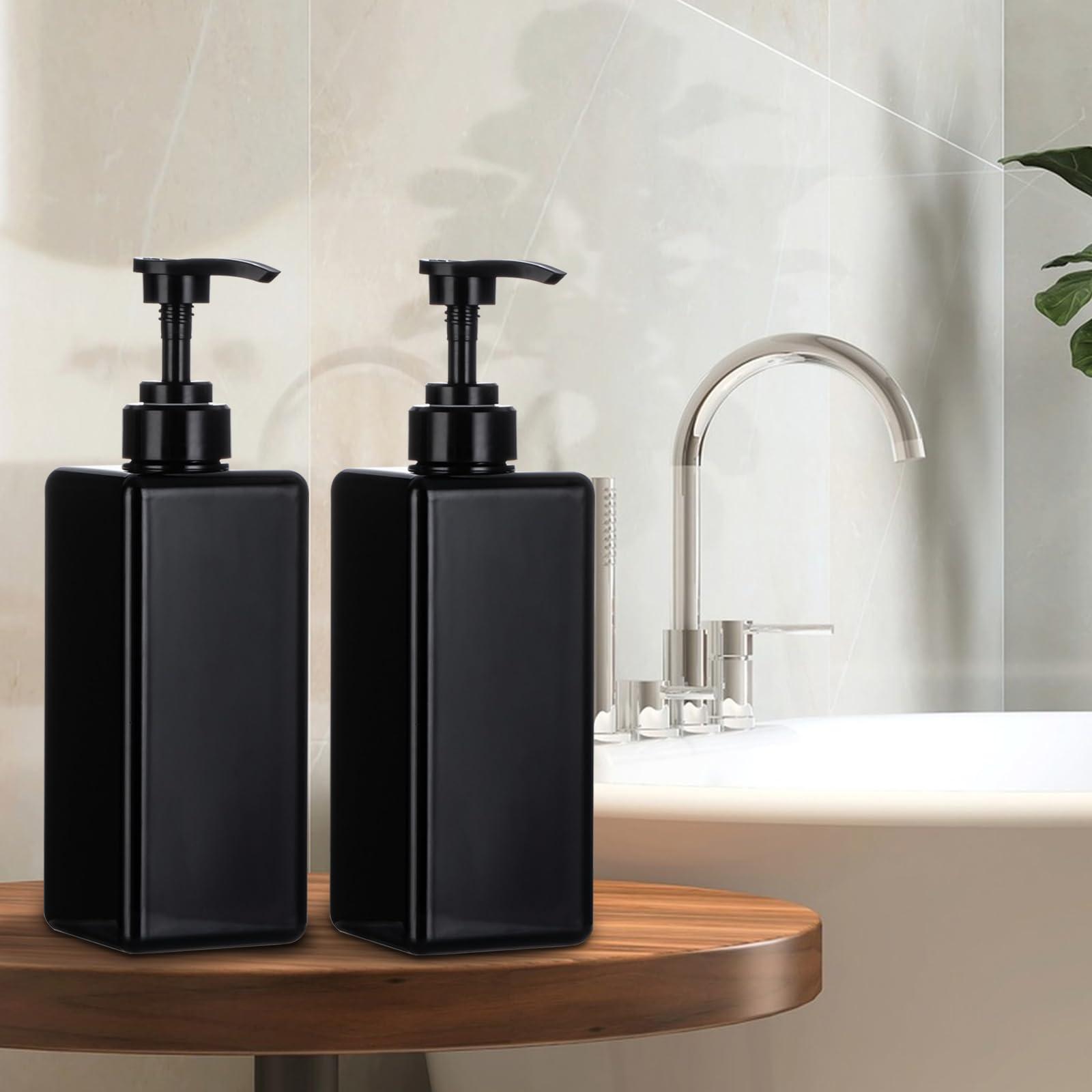 Yebeauty Yebeauty Pump Bottle Dispenser, 22oz 650ml Empty Plastic Shampoo Pump Dispenser Shower Soap Dispenser Refillable Liquid Containers for Conditioner Body Wash, Bathroom Kitchen, 2 Pack Black