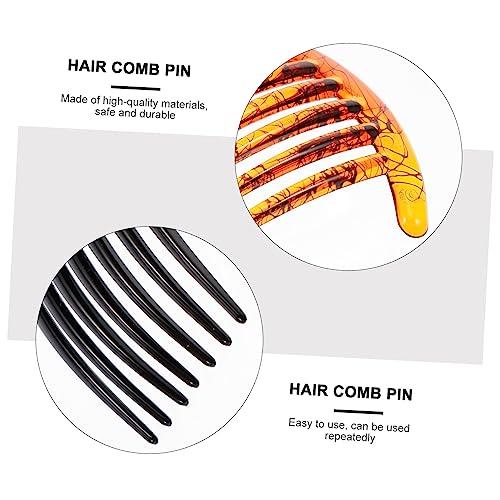 Beaupretty 6pcs Resin French Twist Hair Combs - 7 Teeth Side Combs for Wedding Veil and Bridal Hairstyles
