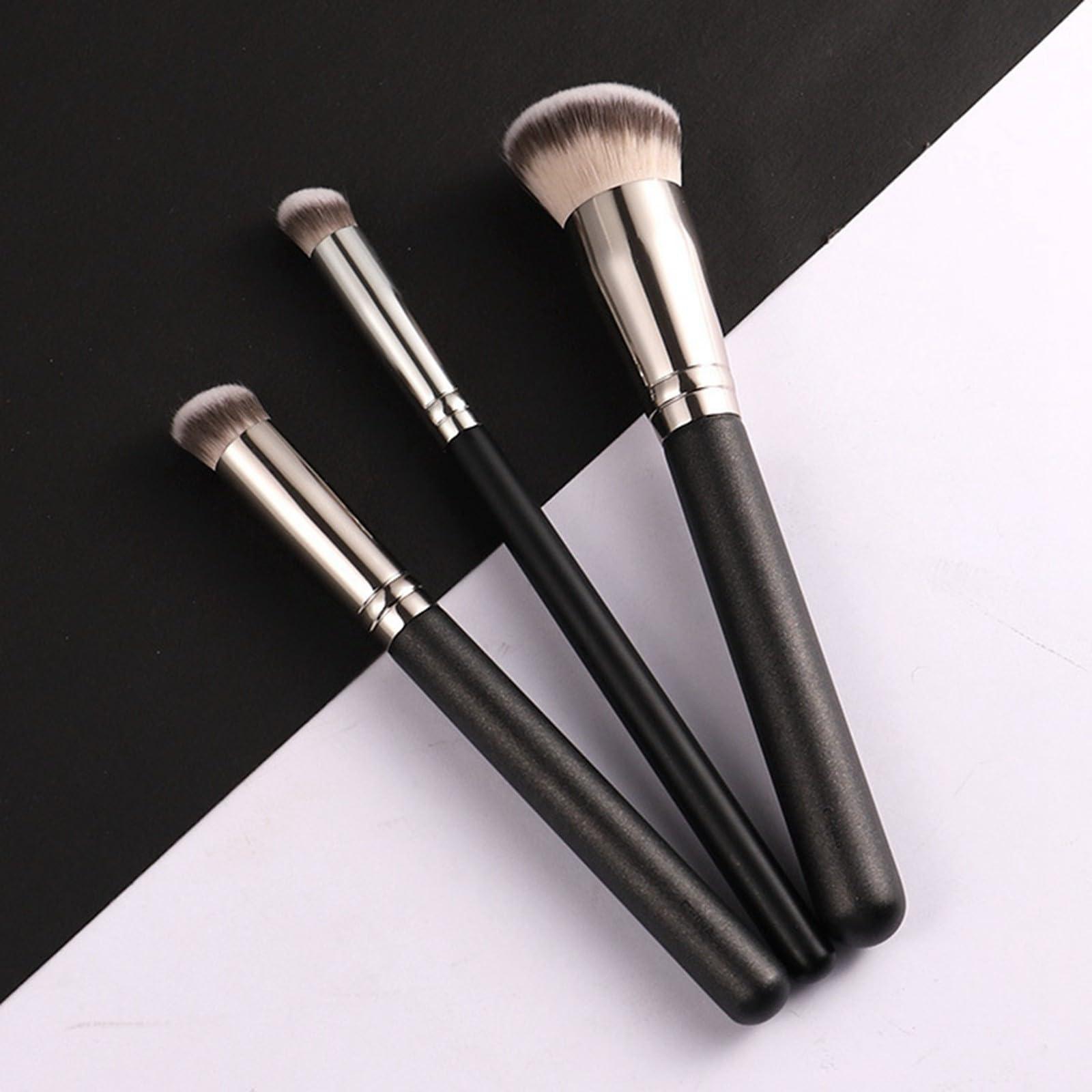 LuxeOne Beauty Brushes, 101 Foundation Brush, A506 Concealer Brush, Angie Hot & Flashy A506 Concealer, Angled Under Eye Concealer Brushes, Beauty Foundation Contour Conceal Makeup Brush Set (2PC)