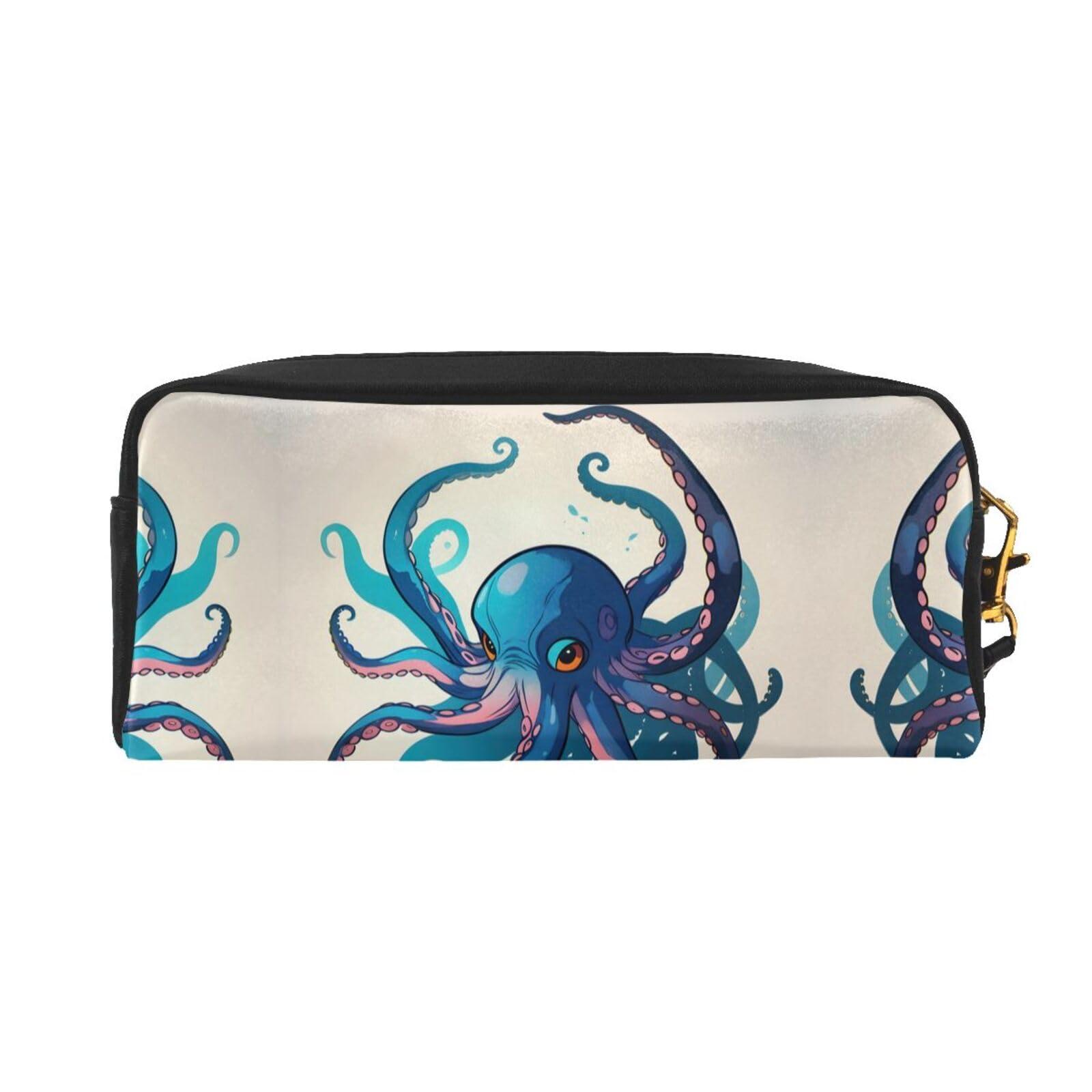 DRTGEDS DRTGEDS Blue And Purple Octopus Cosmetic Bags For Womem,Travel Toiletry Bag Accessories Organizer Zipper Pouch Gift Idea