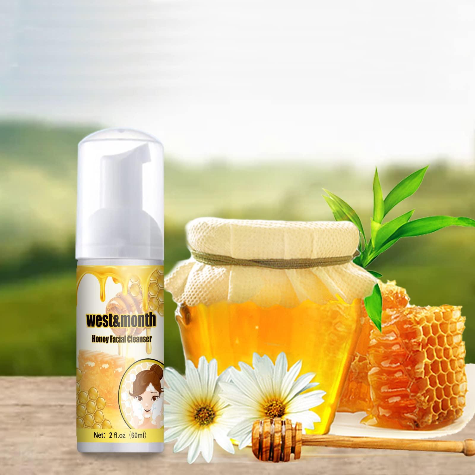 Xiahium Honey Facial Cleanser with Honey, Olive Oil And Vitamin-E, Moisturizing Hypoallergenic Soap-Free Mild Mousse Face Wash 60ml