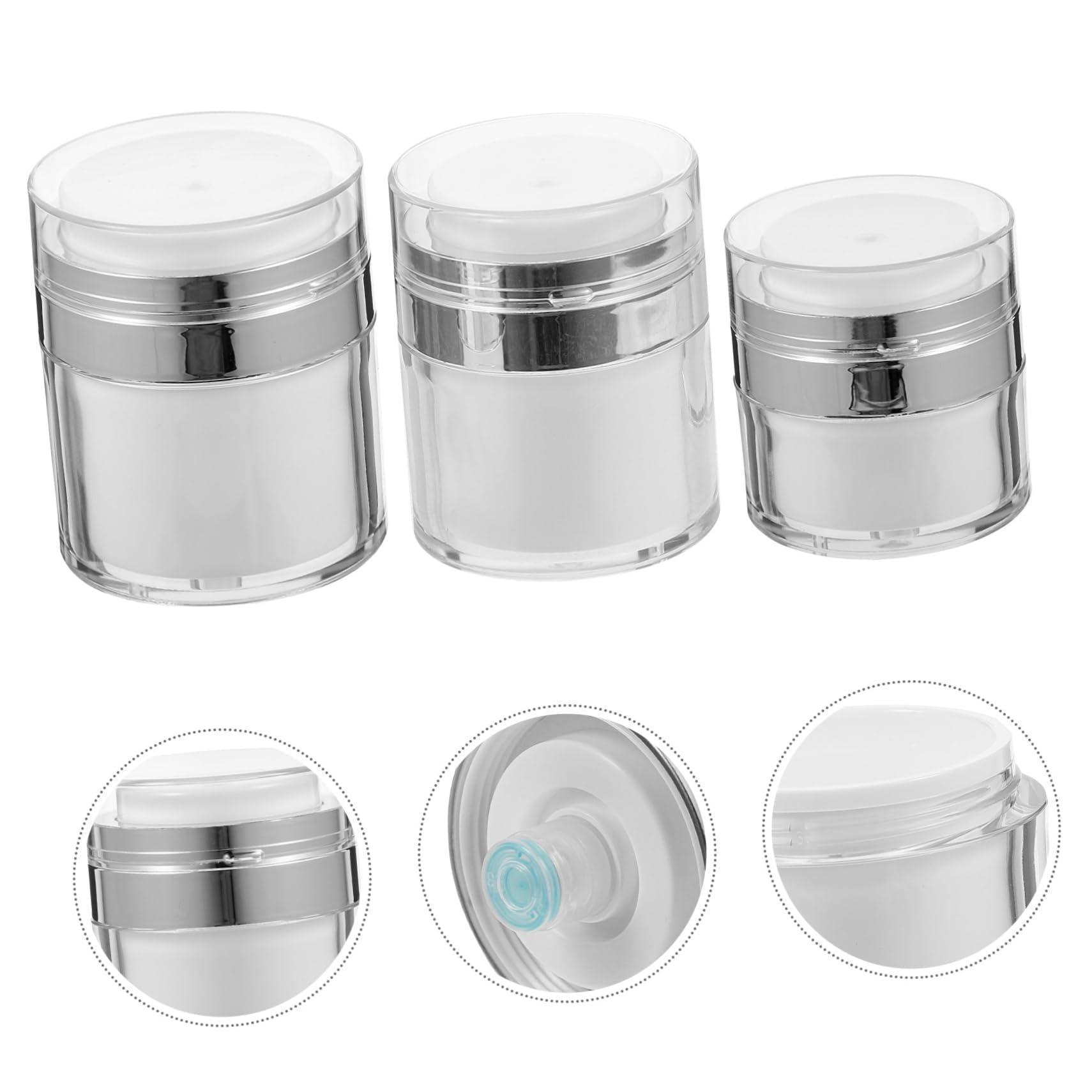 Beaupretty Beaupretty Plastic Shampoo Bottles Clear 3pcs Press Cream Jar Bottles Sun Screens Lotion Lotion Bottle Refillable Bottle Airless Container Cream Dispensers Cream Bottles Pp Vial Travel
