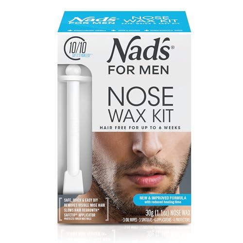 Nad's For Men Nad\'s For Men Nose Waxing Kit - Hair Removal with Hard Wax, Moustache Protectors, Applicators, Spatulas, and Post-Wax Wipes
