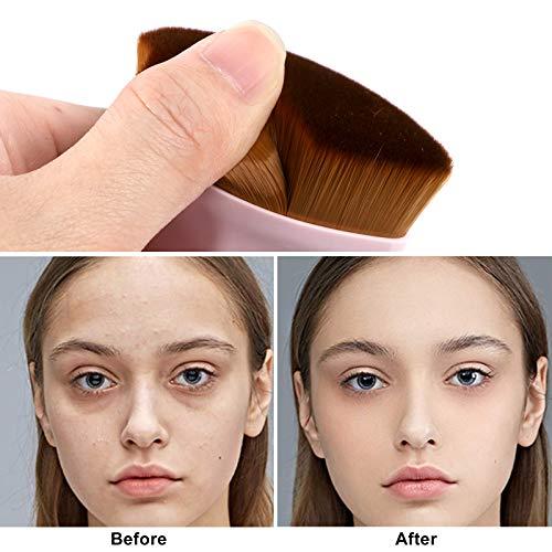 Aooba Aooba Foundation Makeup Brush with Portable Case, Flat Top High-Density Face Brush for Flawless Powder, Cream Cosmetics (Pink and Black)