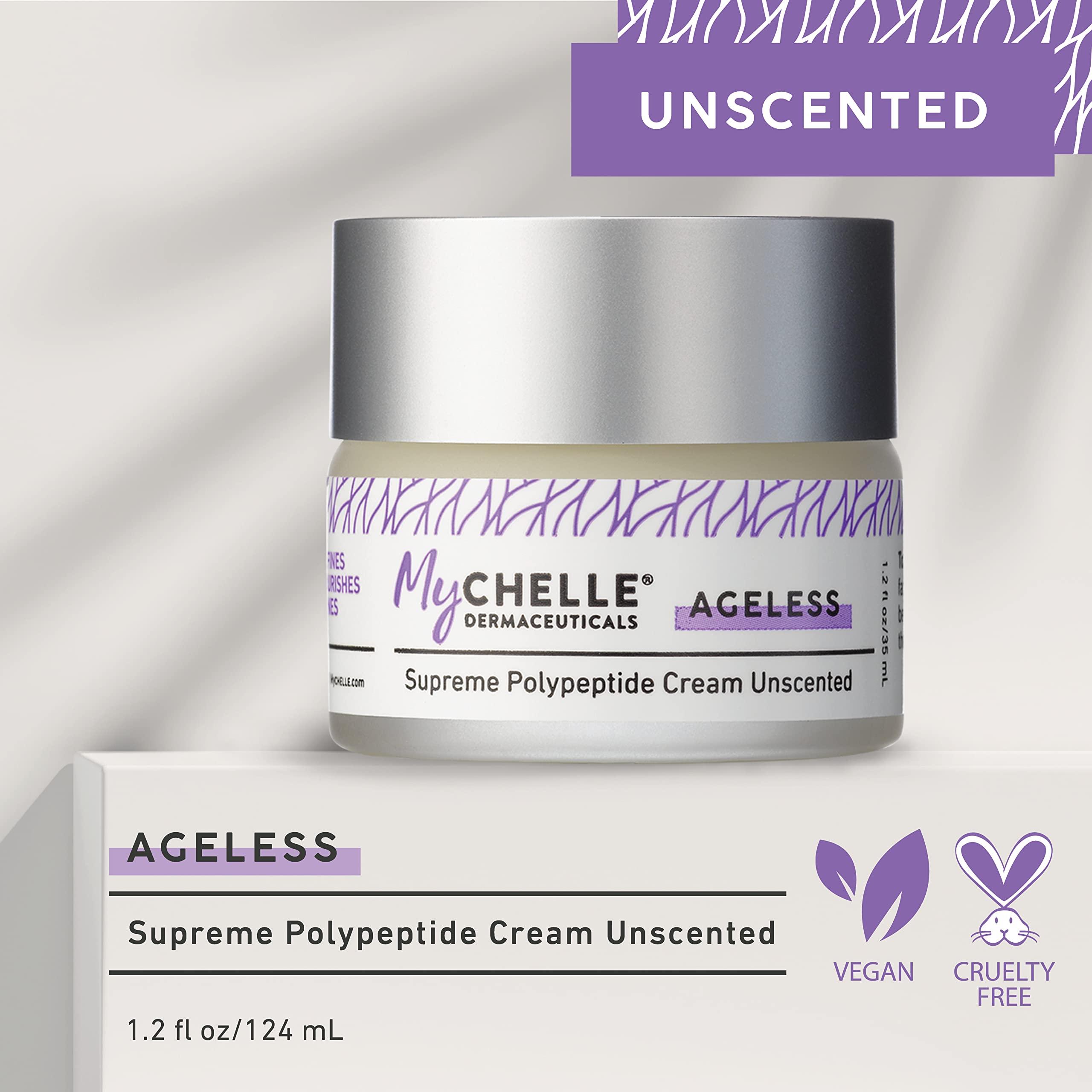 MyChelle Dermaceuticals MyCHELLE Dermaceuticals Supreme Polypeptide Cream Unscented (1.2 Fl Oz) - Anti-Aging Cream with Powerful Peptides, Help Lift & Revive Skin, Help to Reduce the Appearance of Fine Lines and Wrinkles