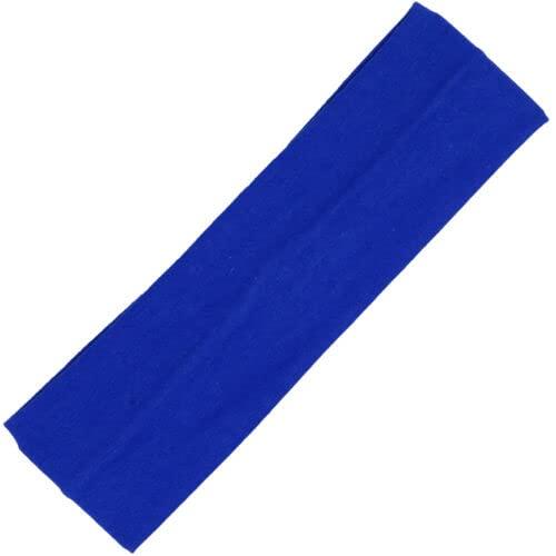 Generic Blue Cotton Headband Soft Stretch Headbands Sweat Absorbent Elastic Head Band