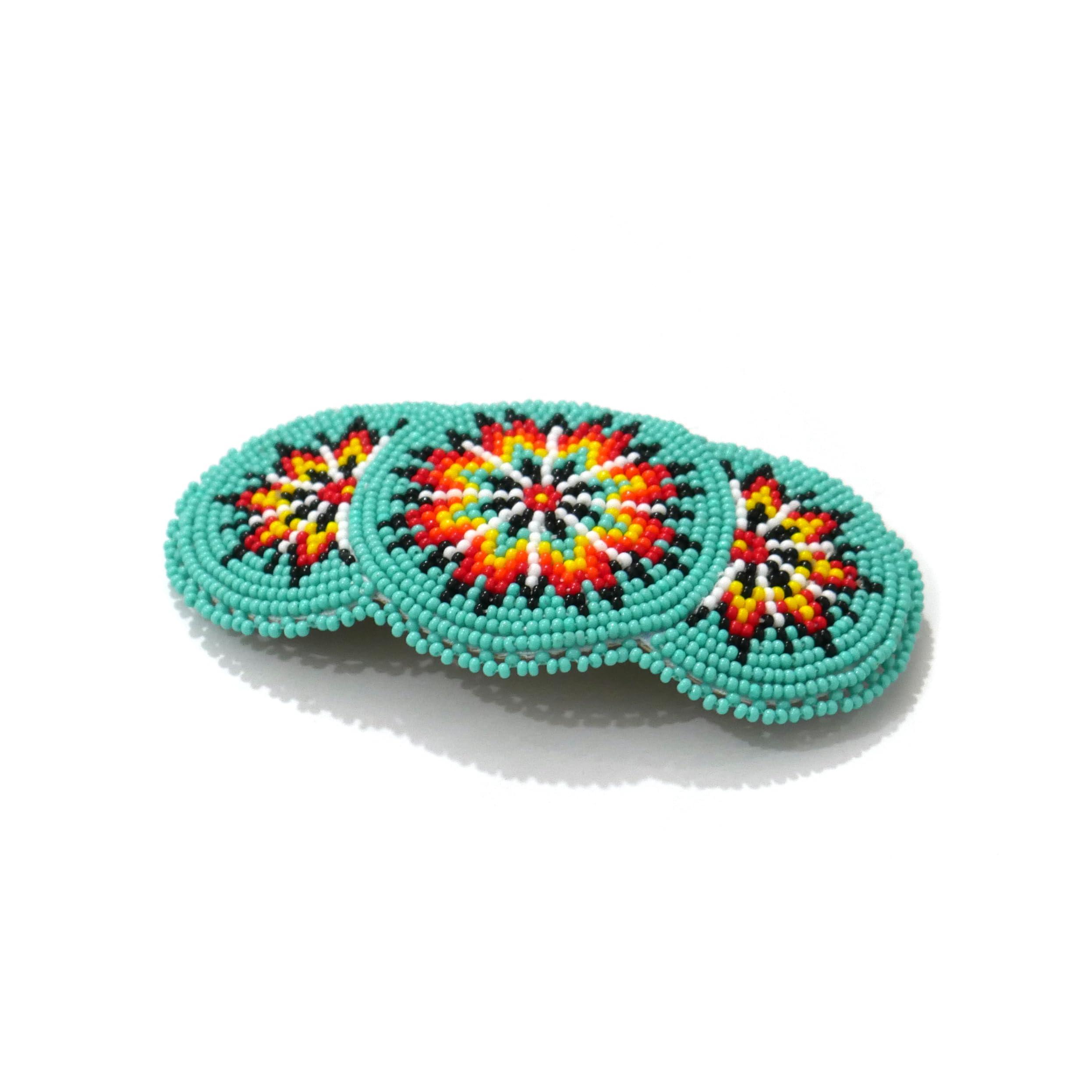 buybeaded Beaded Hair Clips Native American Style Handmade Collection (Turquoise)