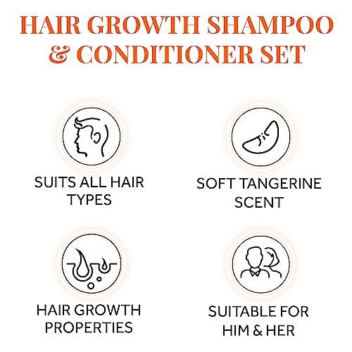 FOLLICLE BOOSTER Biotin Hair Growth Shampoo and Conditioner Set for Men and Women - Thickening Treatment for Thinning Hair - Natural and Vegan DHT Blocker for Hair Loss - Caffeine, Saw Palmetto, Niacin, Argan Oil