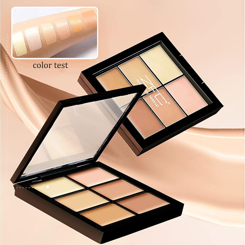 ZFC ZFC Foundation Makeup Concealer Full Coverage + Concealer Palette 6 Shades