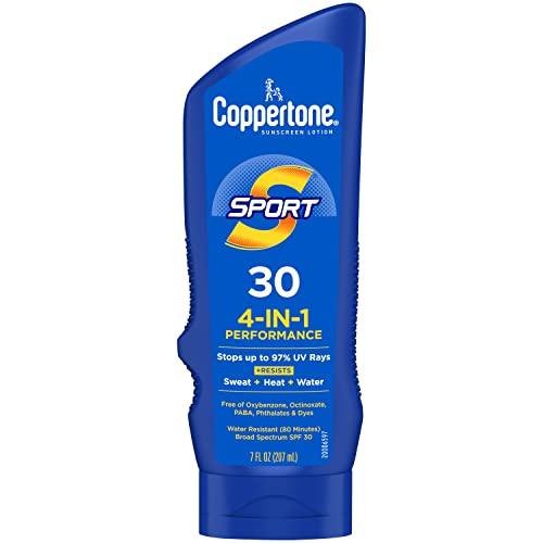 Coppertone Coppertone SPORT Sunscreen SPF 30 Lotion, Water Resistant Sunscreen, Body Sunscreen Lotion, 7 Fl Oz (Pack of 12)