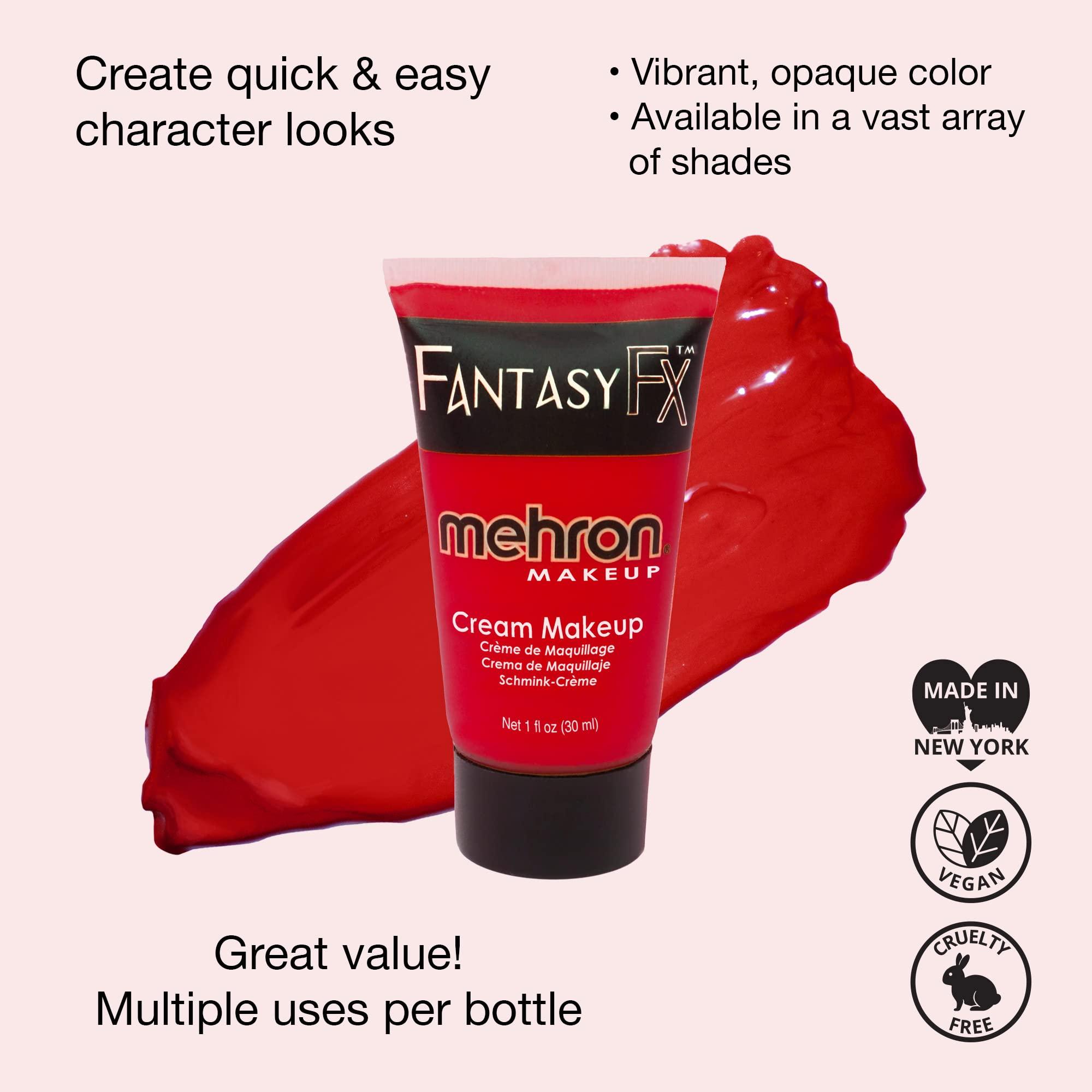Mehron Mehron Makeup Fantasy FX Cream Makeup | Water Based | Halloween | Red Face & Body Paint For Adults 1 fl oz (30ml) (RED)