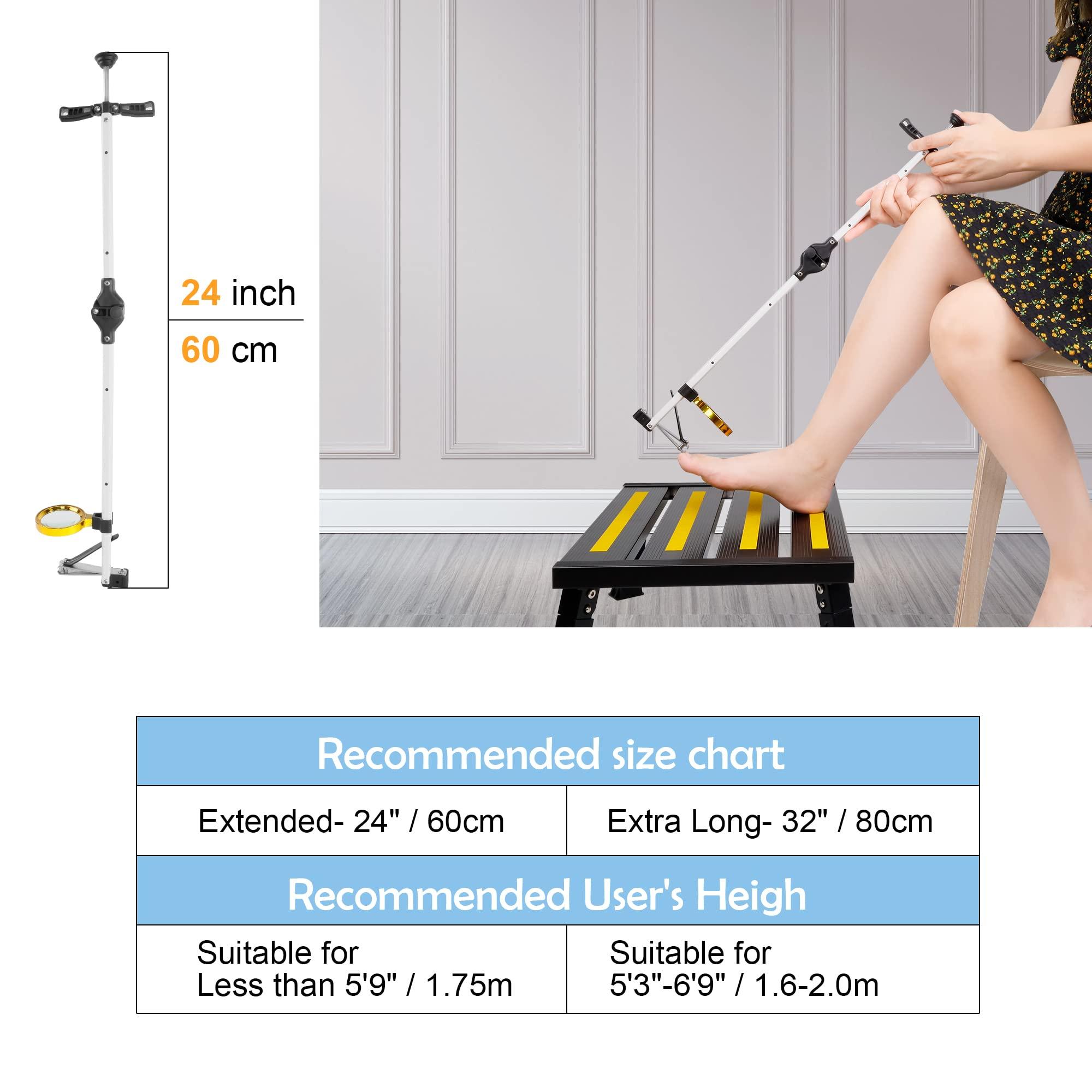 DEPSUNNY Foldable Long Handle Toenail Clippers Scissors, Include Magnifier, Foldable Handle, Wide Jaw Opening, Design for Seniors, Overweight, Hip and Waist Patients | Easy to Carry (with Magnifier, 24Inch)