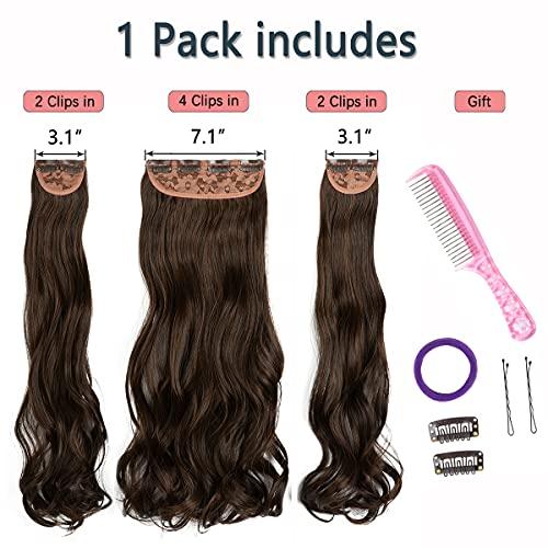 Daimeisy Black To Platinum Grey Hair Extensions 3 PCS Set 24" 220g Wavy Invisible Adjustable Full Head Not Heavy But Easy To Use Full Head Hidden Crown Black Clip in Hair Extensions