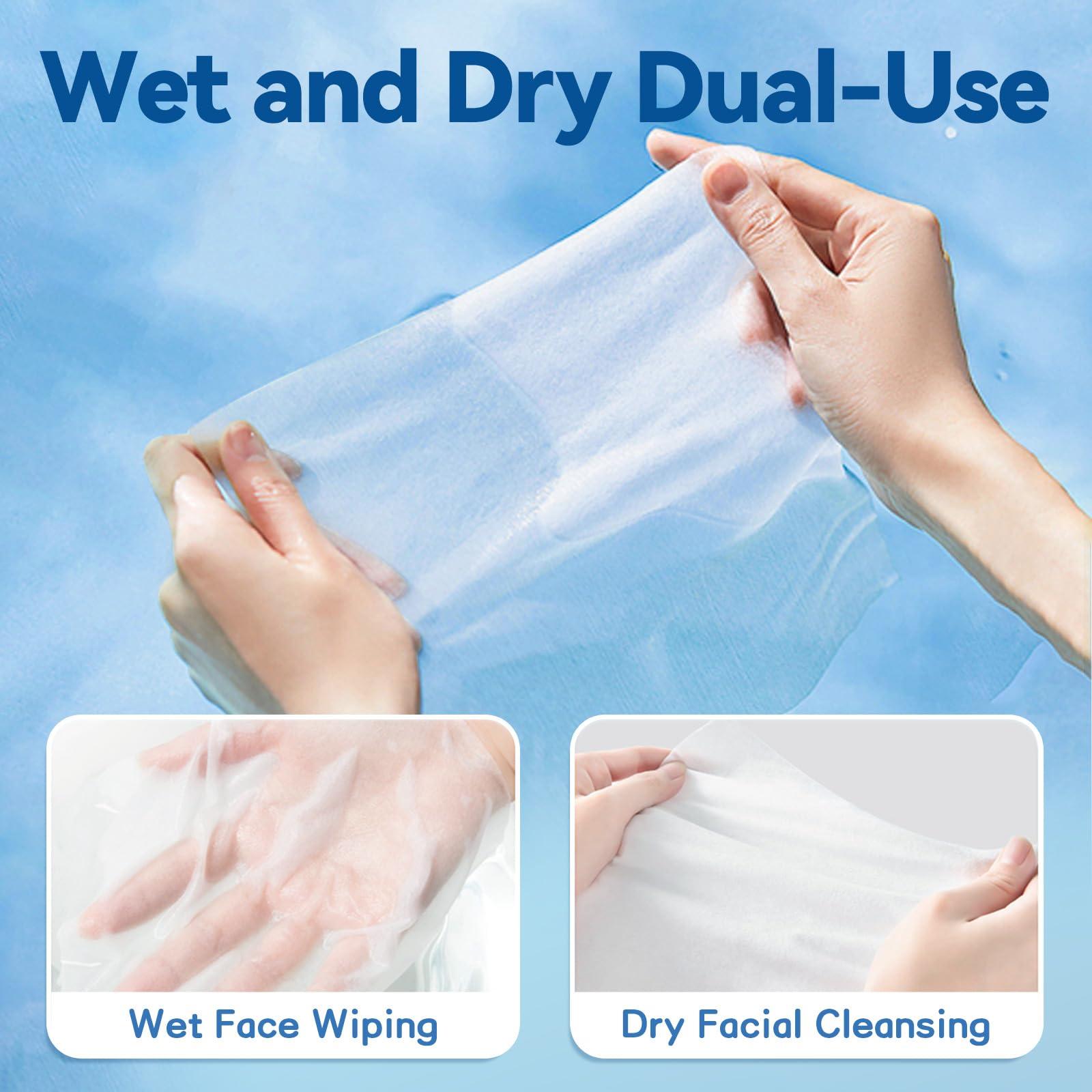 Winner Winner Soft Face Towels, Upgraded Thicker 100% USA Cotton Dry Wipes, Unscented and Gentle on Sensitive Skin, Disposable Makeup Remover and Facial Towelettes (240 Count, Pack of 3)