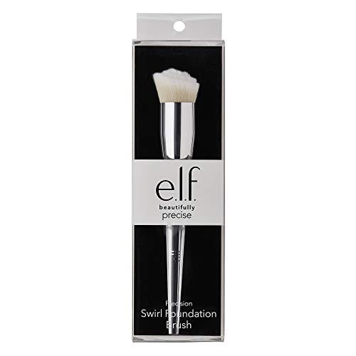 e.l.f. e.l.f, Precision Foundation Swirl Brush, Soft, Synthetic, Dense, Versatile, Blends, Corrects, Conceals, Smooths, Easy To Clean (85323)