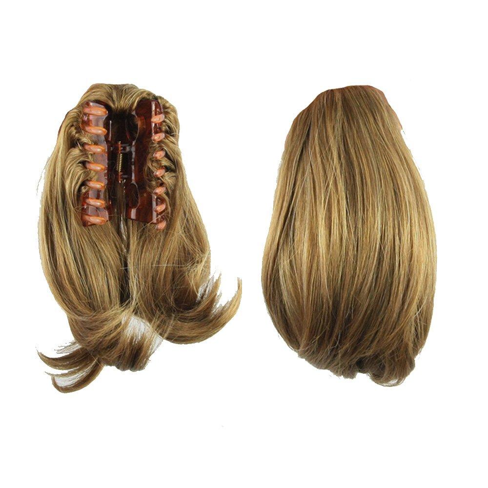 KUKI SHOP KUKISHOP 10" Ponytail Hair Extension Short Straight Claw Clip in Ponytail Extensions Synthetic Wig Hairpiece for Girls Ladys Women 2005