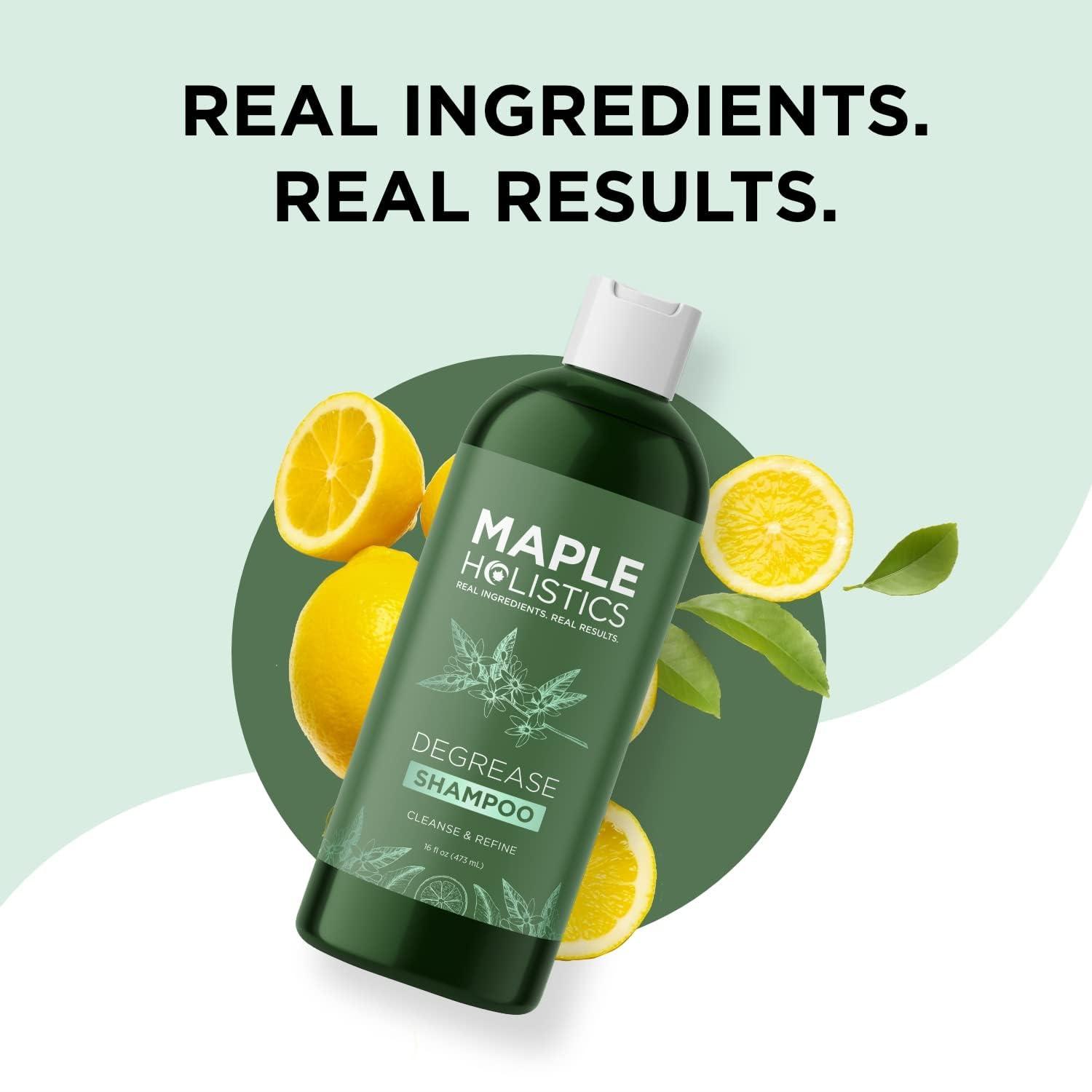 Maple Holistics Clarifying Shampoo for Oily Hair and Scalp - Deep Cleansing Shampoo Build Up Remover with Rosemary Oil - Degrease Shampoo for Greasy Hair & Scalp - Vegan Color Safe Sulfate & Paraben Free (16 Fl Oz)