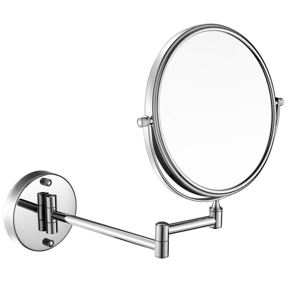 VVQQFGXN VVQQFGXN Wall Mounted Makeup Mirrors Magnifying Extend Sturdy Adjustable Shaving Cosmetic Mirror Bathroom Hotel Vanity Mirrors (Color : 5X, Size : 8inch)
