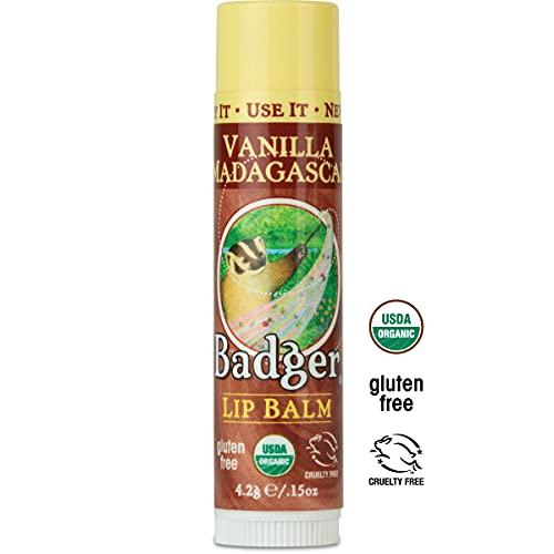 Badger Badger Organic Vanilla Classic Lip Balm, 0.15 OZ