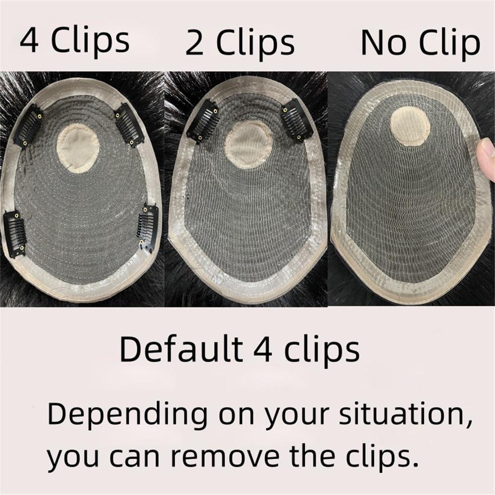 BeLongsYou Men Forehead Toupee, Hair Clip/Glue in Hair Replacement System Wig, Human Hair Piece PU Thin Skin for Hair Lose Hand Made,Short,16x21cm