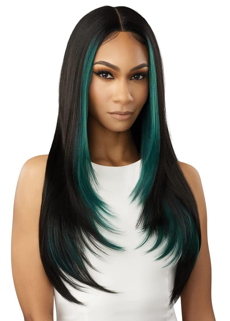 Outre Outre Lace Front Wig - Colorbomb - CHANDICE (1B/DRFF EMERALD GREEN)