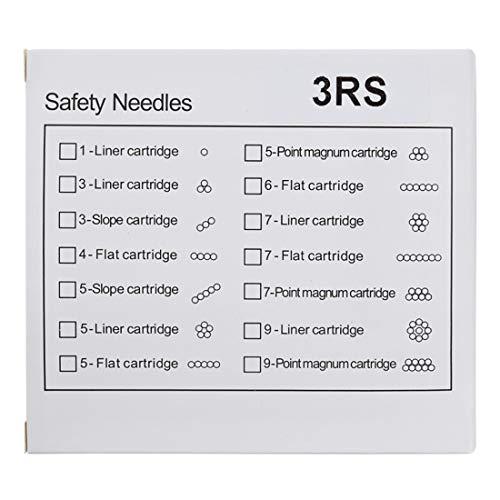 boermeize Tattoo Cartridge Needles 20Pcs RS Round Shader Sterilized Disposable Needles Permanent Makeup Eyebrow Lip Liner Beauty Tools (3RS)