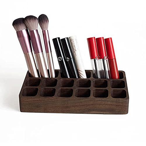 DUOWEI DUOWEI Creative Wooden Cosmetic Storage Box, Desktop Cosmetic Storage Box, Multi-Grid Cosmetic Display Box, for Lipstick, Eyebrow Pencil, Makeup Brush (Color : A)