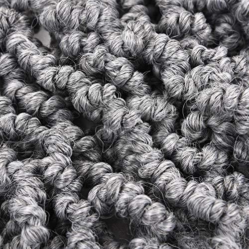 Kori Koli 3 Packs Short Grey Pre-twisted Spring Braids Synthetic Crochet Hair Extensions 10 inch 15 strands/pack Ombre Crochet Twist Braids Curly Twist Braiding Hair Bulk (10“ Pre-twisted (pack of 3), Grey#)