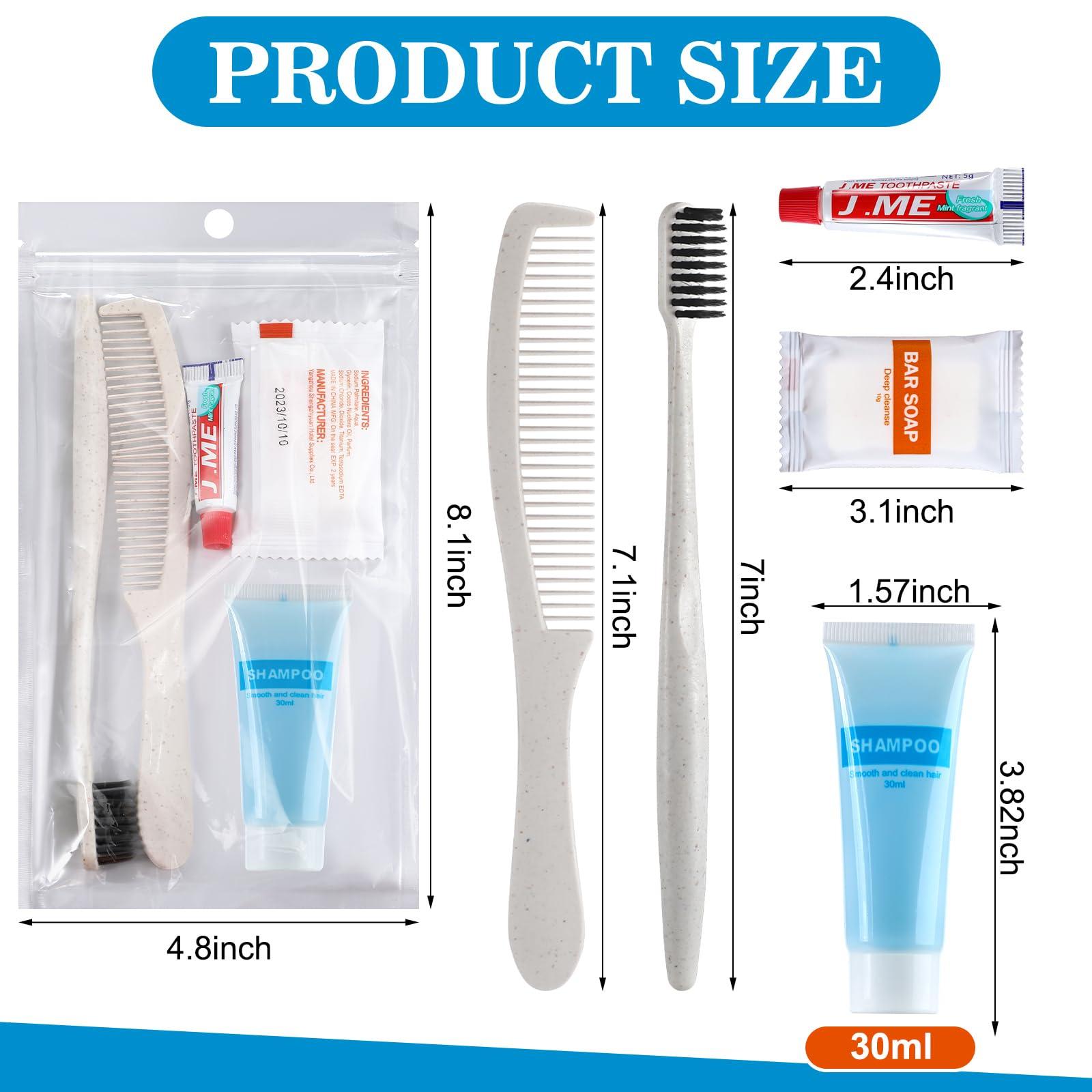 Dansib Dansib 48 Sets Basic Toiletry Kits Homeless Care Package Supplies Personal Hygiene Kits Bulk Include Disposable Toothbrush Toothpaste 30 Ml Shampoo Comb Bath Soap for Women Men Travel Charity Hotel