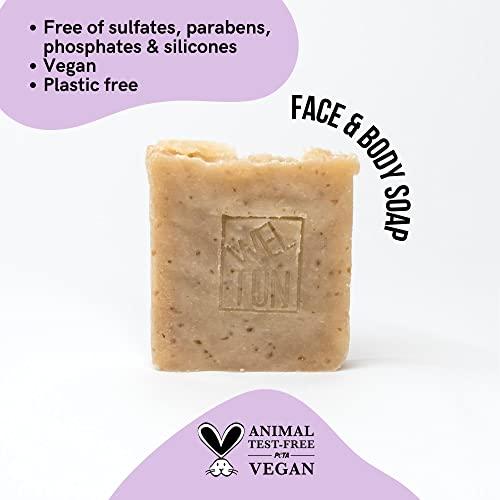 WELTUN WELTUN - Handmade Soaps Kit Full Detox - Oatmeal Face And Body Soap, Charcoal Body Soap, A Case And A Wooden Soap Dish 2 7.6 Ounce