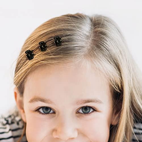 plplaaobo mini hair clipsHair Claw Clips, 100PCS Black Hair Clips, Mini Plastic Small Claws Hair Clip Non Slip Clamps Stylish Jaw Clips Hair Clamps Hair Accessories for Girls and Women