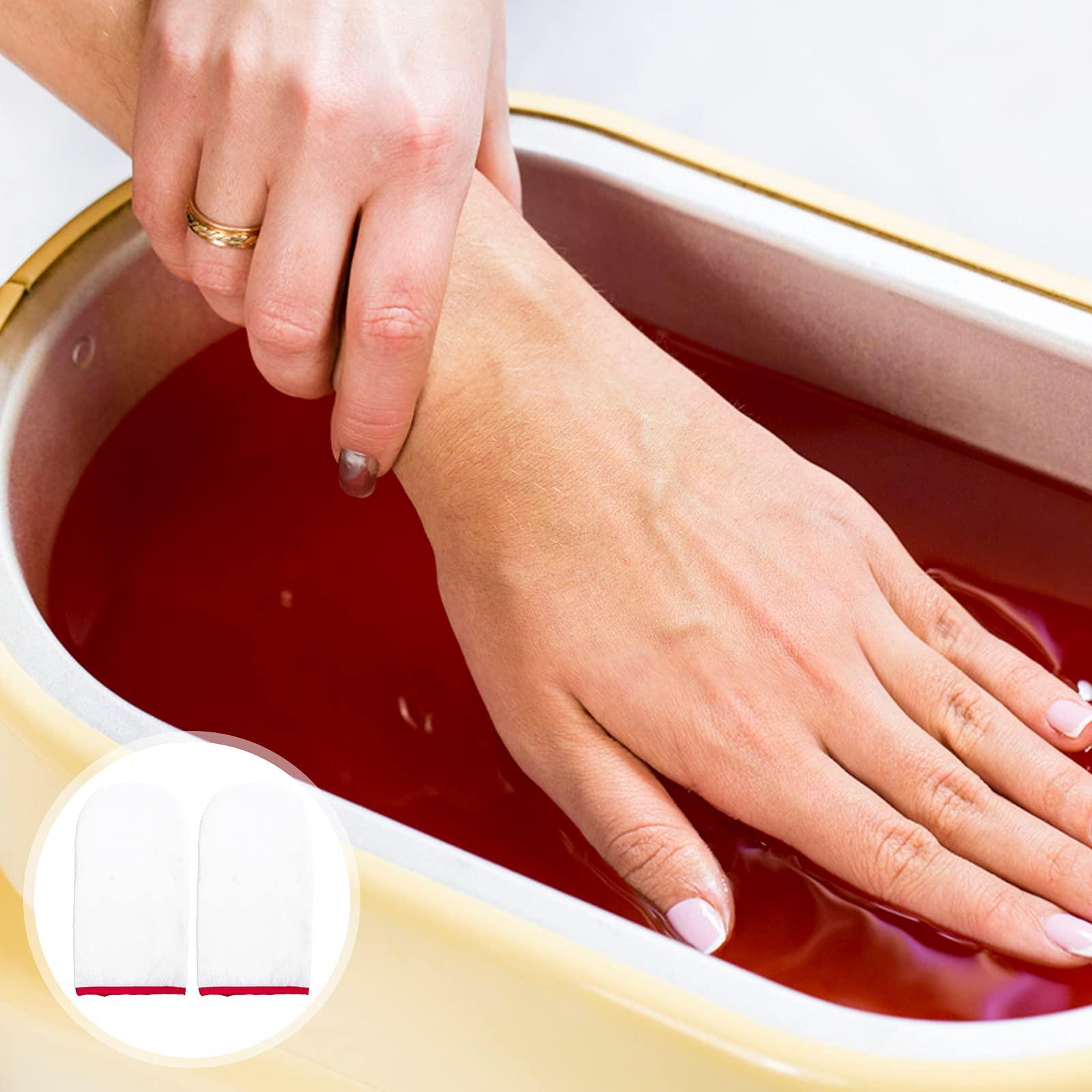 Beaupretty 1 Pair Waxing Gloves Moisturizing Gloves for Dry Hands Nail Art Gloves Heated Glives Aloe Infused Gloves Bath Gloves Hand Lotion Gloves Mitts Tote Bag Manicure Red Towel