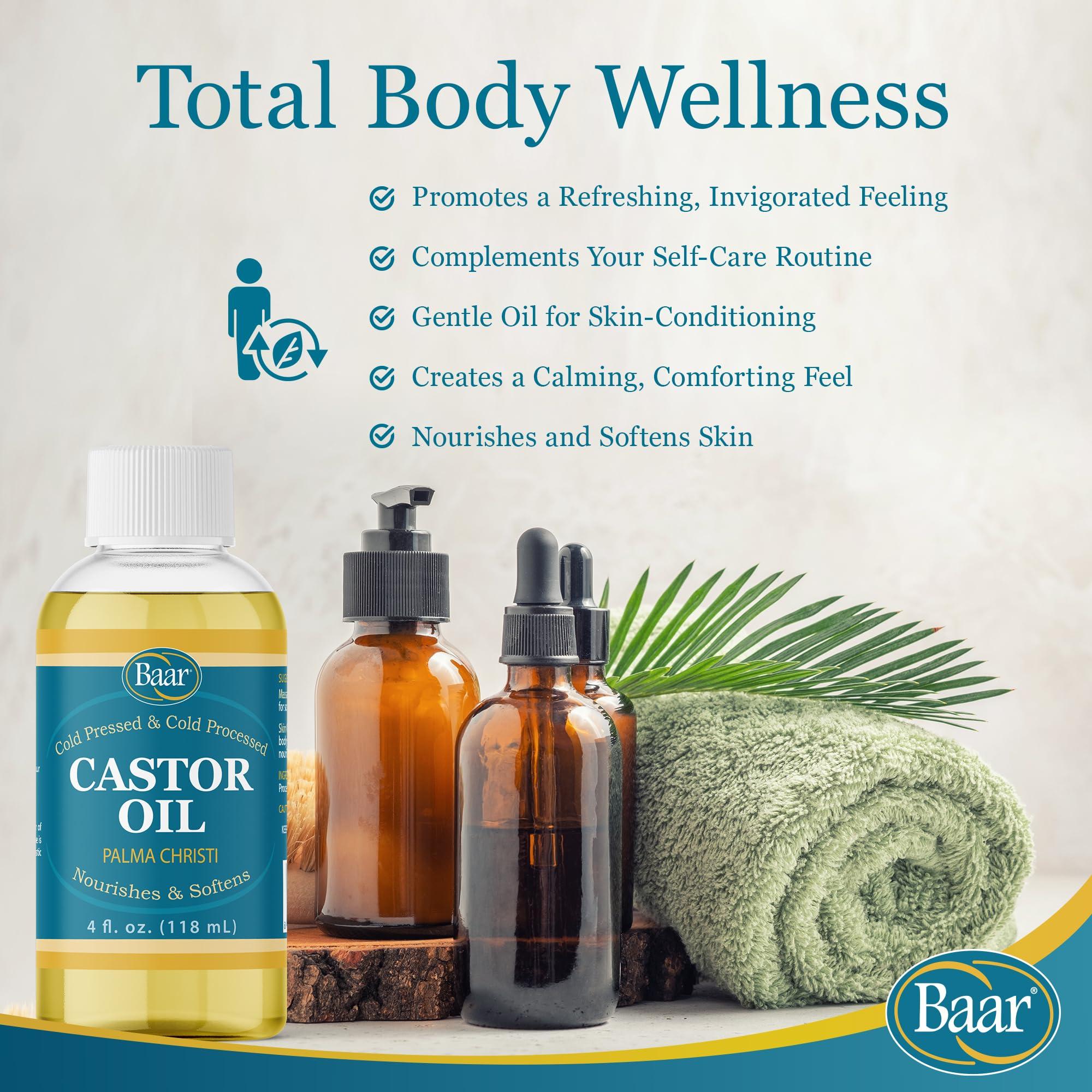 Baar Baar Cold-Pressed, Cold-Processed, Hexane Free Castor Oil, 4 Ounces
