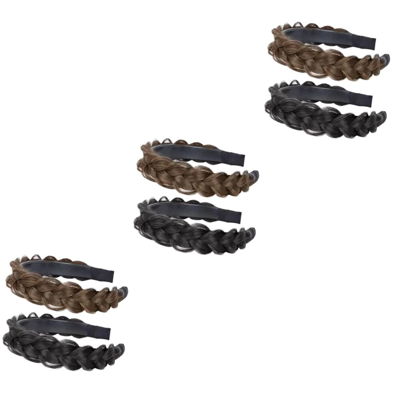 Beaupretty Beaupretty 6 pcs accessories hair crochet braids for black women non-slip wig Twist girls headbands to weave braid hair accessories hair accessories braided wig headband Headband girl loose