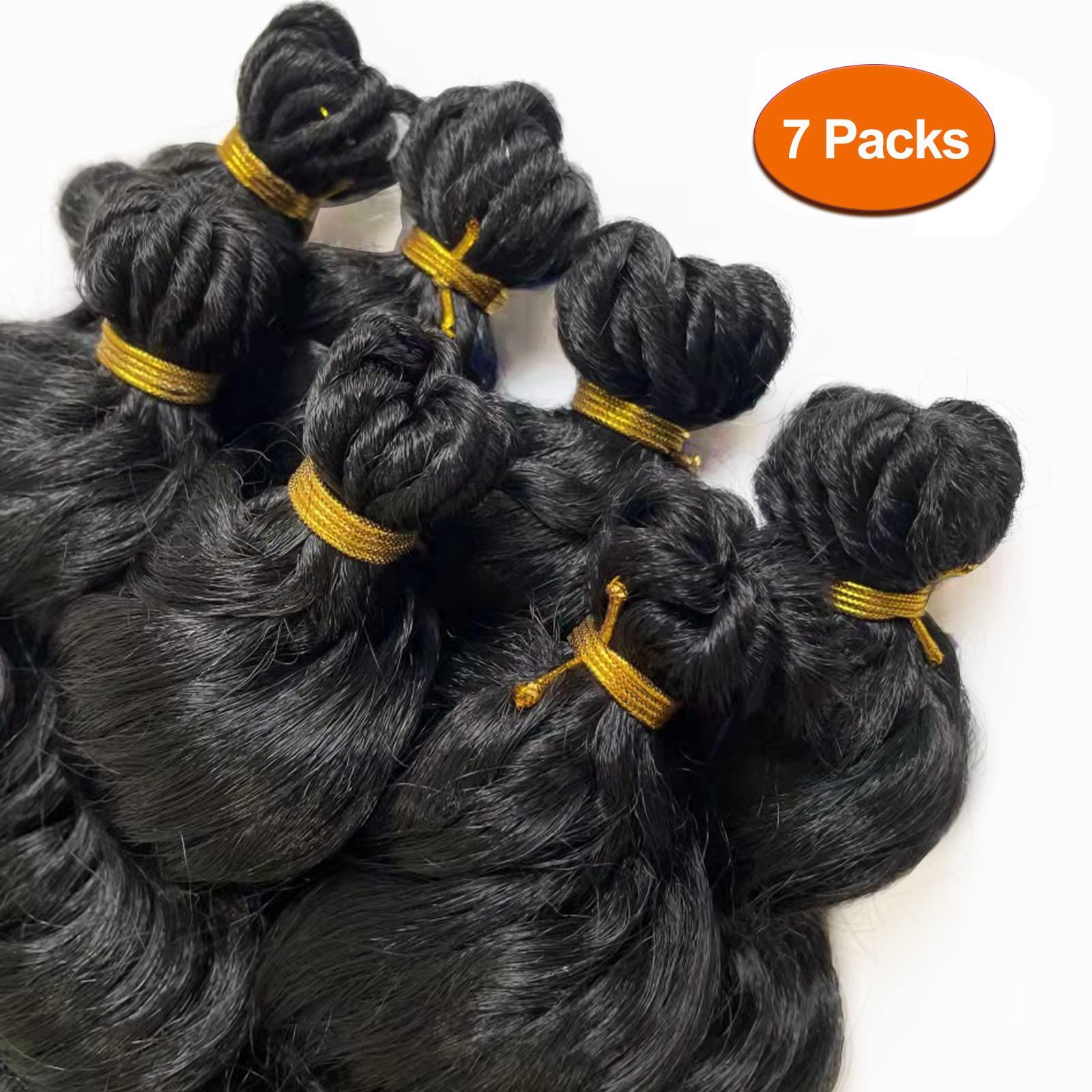 Chicmoi 9 inch Ocean Wave Crochet Hair for Black Women Short Wavy Crochet Braids 126 Roots Pre Looped Deep Wave Crochet Hair 7 Packs Natural Black Ocean Wave Crochet Hair (9 Inch, 1B)