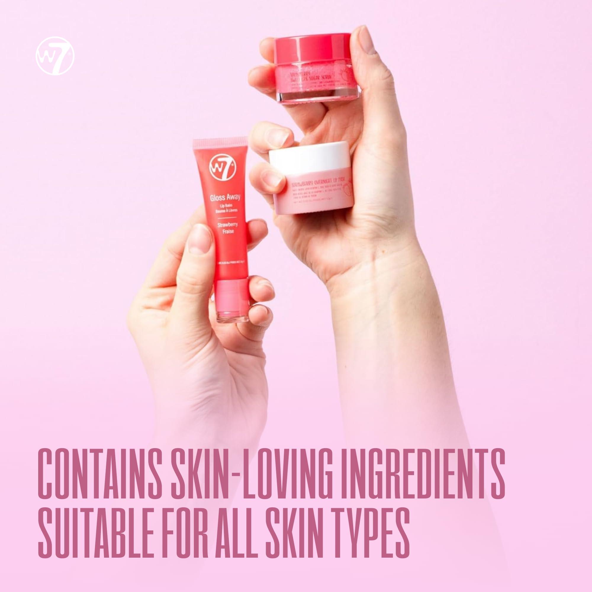 W7 W7 Sweet Dreams Lip Care Trio - 3 Piece Set - Overnight Lip Mask, Lip Balm & Lip Scrub - Strawberry